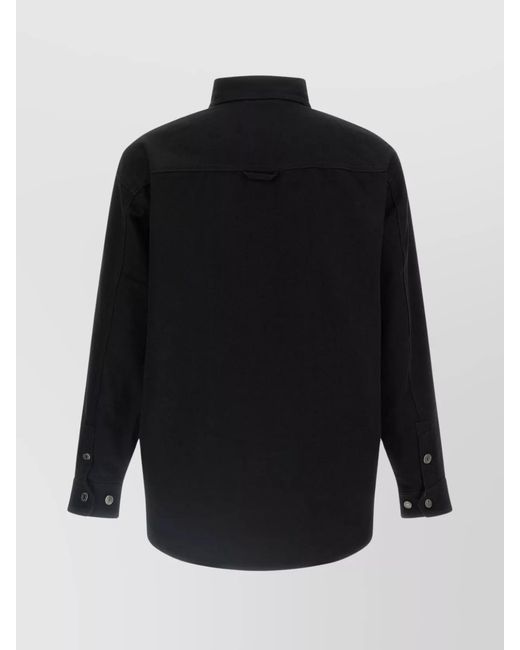 Carhartt Black Button-Down Collar Overshirt Chest Pockets for men
