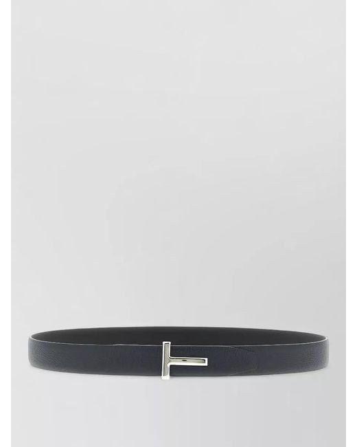 Tom Ford White Calf Leather Reversible Belt for men