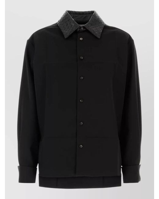Bottega Veneta Black Wool Shirt Jacket for men
