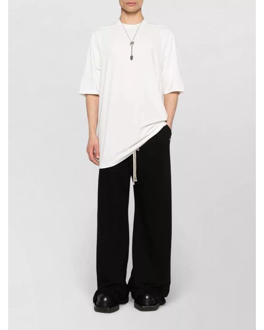 Rick Owens White Relaxed Crew Neck Short Sleeve T-Shirt for men