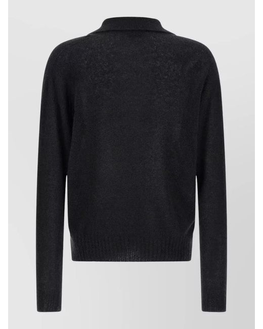 Tom Ford Blue Cashmere Silk Long Sleeve Polo Shirt for men