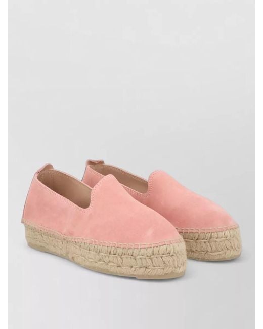 Manebí Pink Suede Espadrilles Round Toe Rubber Sole