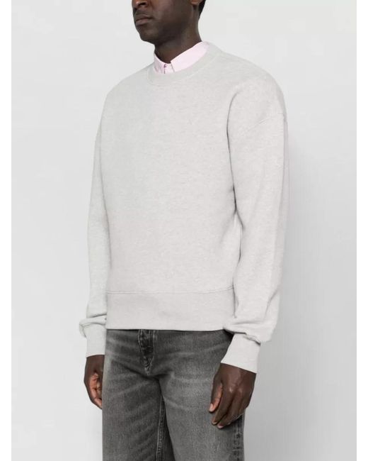 AMI White Ami De Coeur Cotton Crew Sweatshirt for men
