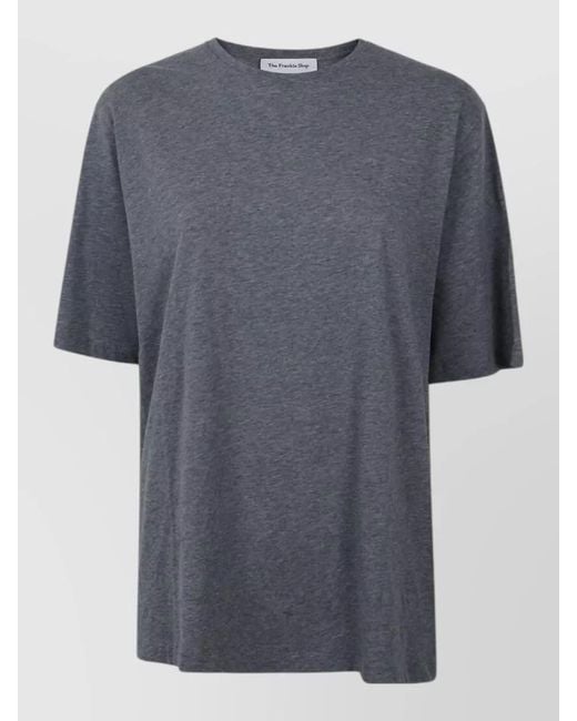 Frankie Shop Gray Short Sleeve Crew Neck Relaxed Top