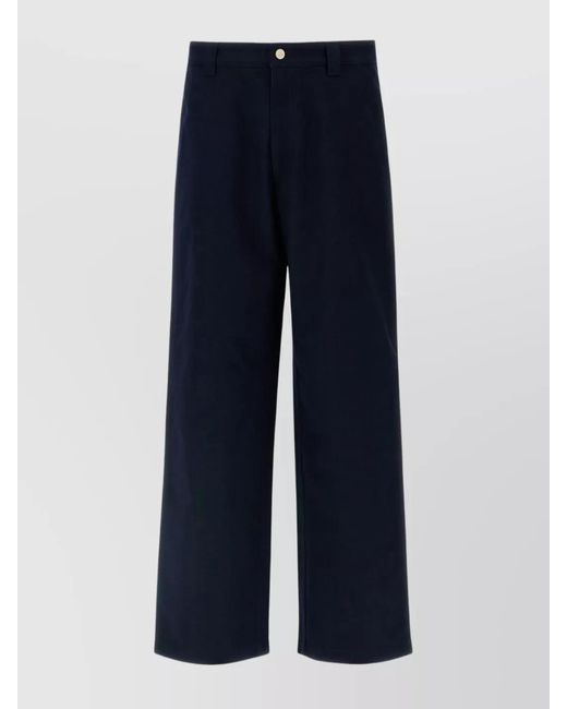 Gucci Blue Cotton Wide-Leg Trousers for men