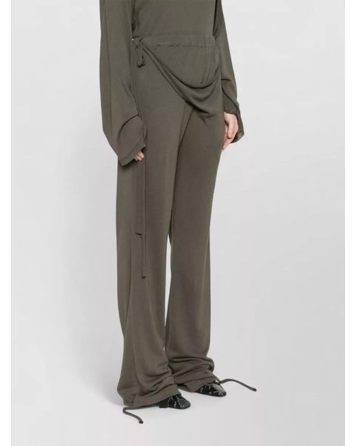 OTTOLINGER Gray Linen Blend Wrap Wide-Leg Trousers