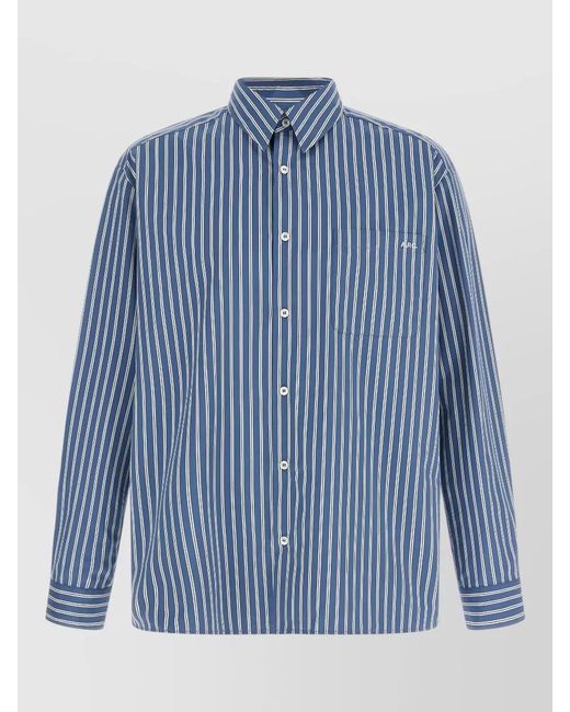 A.P.C. Blue Cotton Malo Shirt for men