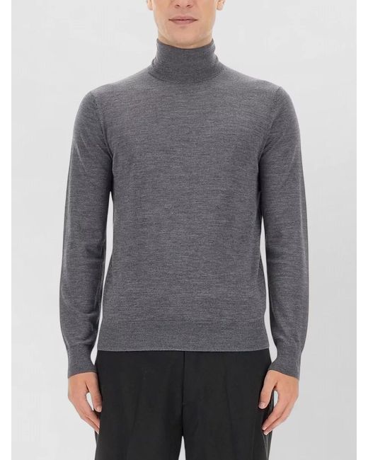 Ballantyne Gray Wool Turtleneck Sweater Long Sleeve Knit for men