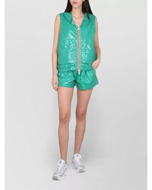 K-Way Green Barnel Sleeveless Vest Lightweight Patch Pockets
