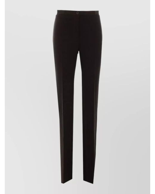 Pinko Black Straight Leg Pants Nylon Silk Blend Beltloops