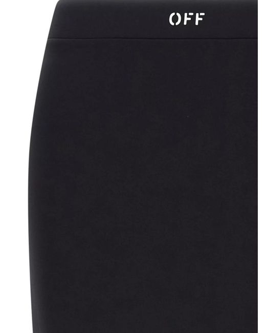 Off-White c/o Virgil Abloh Black Logo-Print Pencil Skirt