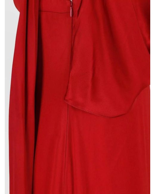 Maison Margiela Red Mid Length Dress Round Neck