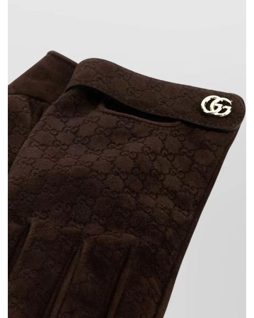 Gucci Black Suede Leather Gloves