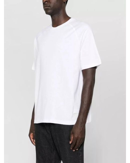 New Balance White Logo-Print Cotton Short-Sleeve T-Shirt for men