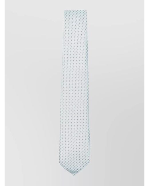 Giorgio Armani White Silk Patterned Tie for men