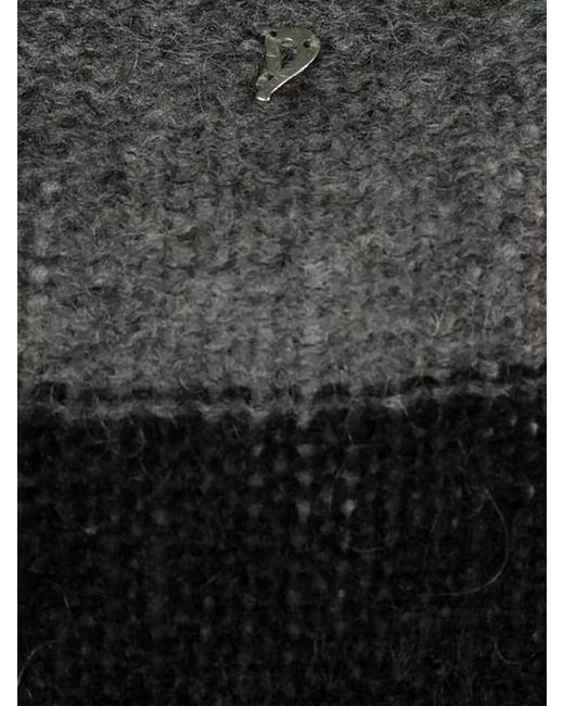 Dondup Black Knitwear Round Neck Striped Long Sleeves