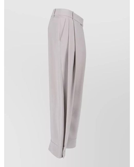 Giorgio Armani Multicolor Silk Wide-Leg Trousers