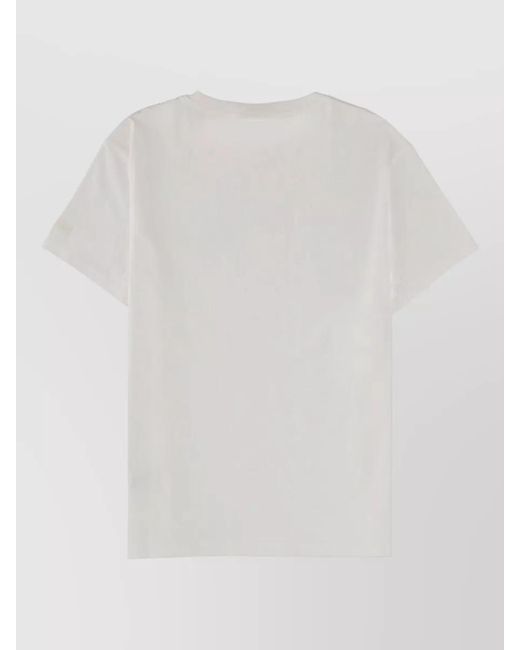 Mc2 Saint Barth White Cotton Crew Neck T Shirt Embroidered