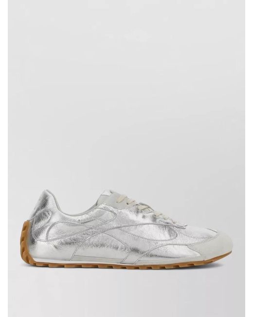 Bottega Veneta White Leather And Suede Low-Top Sneakers for men