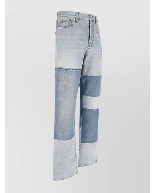 Gucci Blue Loose Straight-Leg Trousers for men