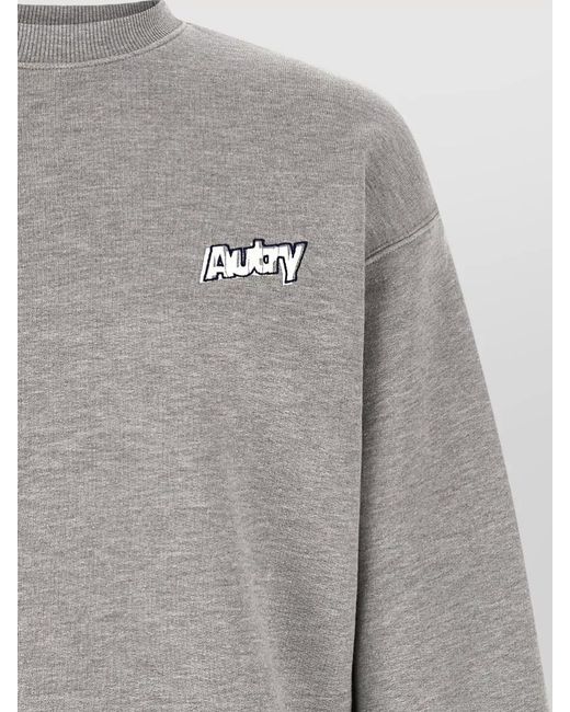 Autry Gray Logo Embroidery Crew Neck Sweatshirt for men