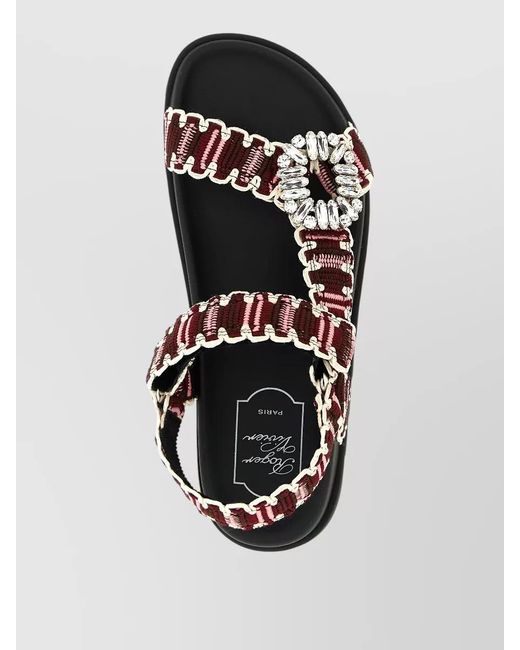 Roger Vivier Multicolor Slidy Trek Sandals Open Toe Textured Strap