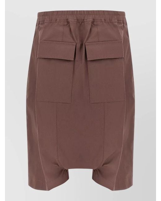 Rick Owens Brown S Pods Beach Bermuda Shorts Pockets for men