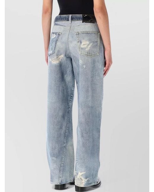 Our Legacy Blue High Waist Wide Leg Denim Trousers