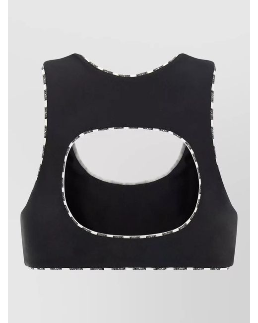 Moschino Black Sporty Racerback Top Scoop Neckline