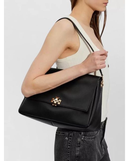Tory Burch Black Charlie Large Leather Shoulder Tote Bag