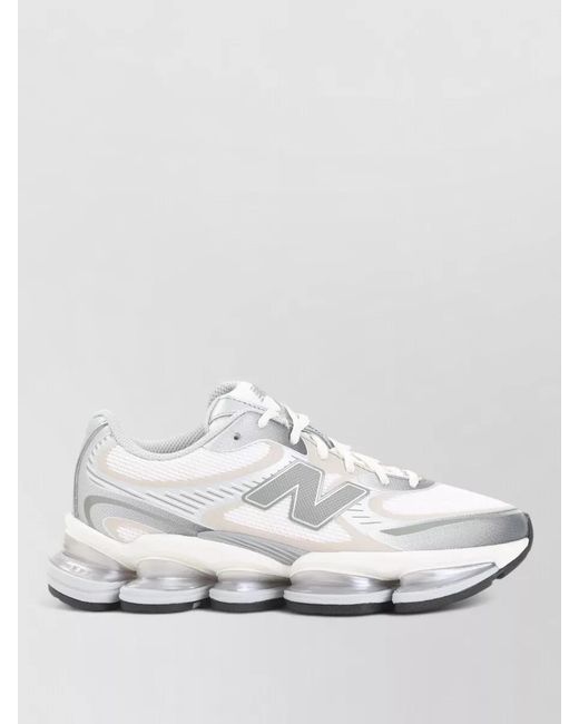 New Balance White 2000 Sneakers Mesh Upper Rubber Outsole