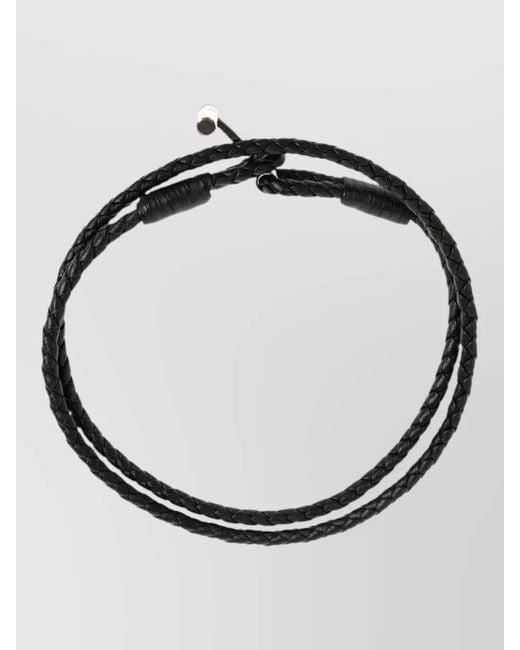 Tom Ford Metallic Braided Leather Wrap Bracelet Adjustable for men