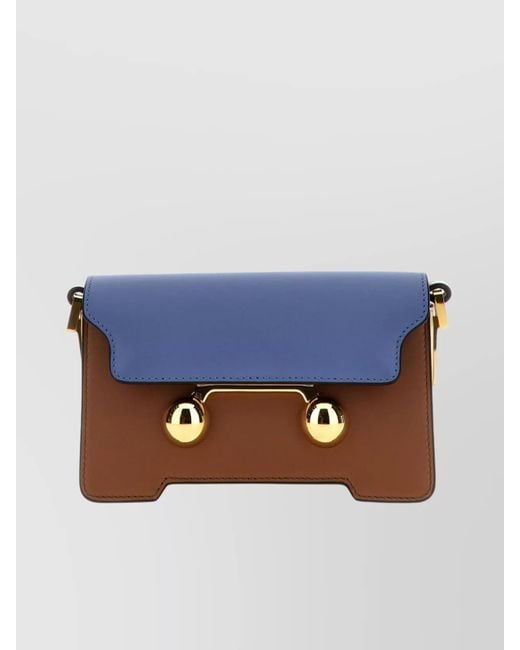 Marni Blue Trunkaroo Mini Leather Shoulder Bag