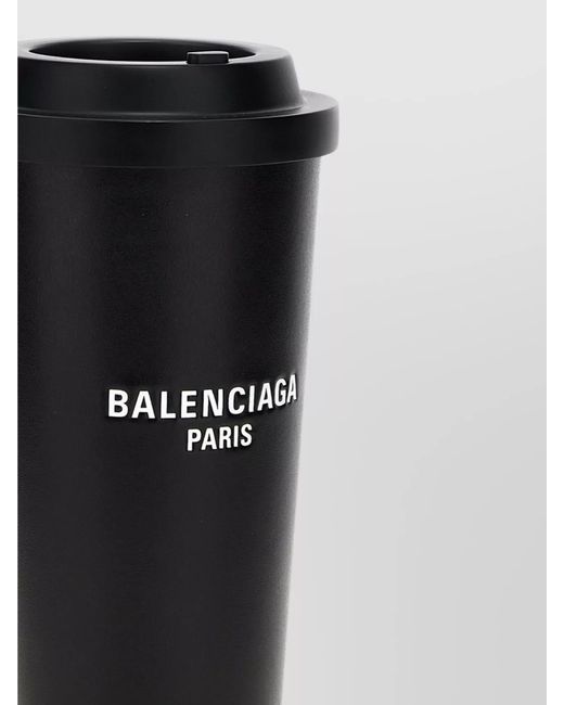 Balenciaga Black Coffee Cup Shaped Leather Clutch
