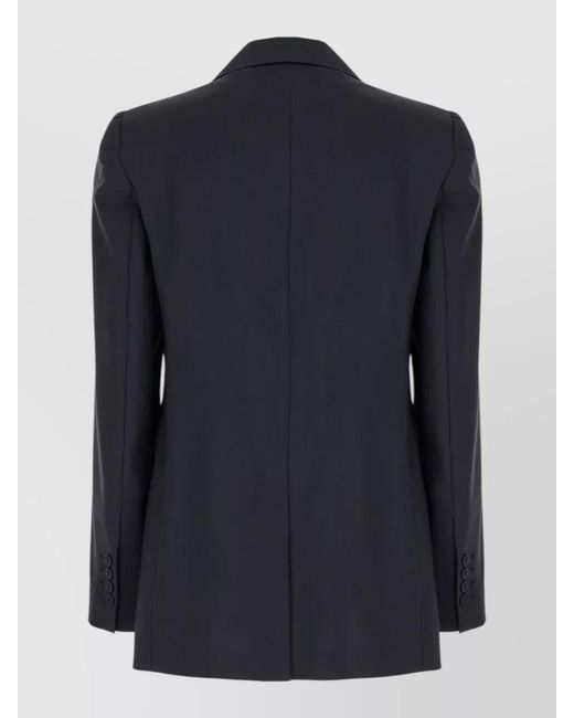 Max Mara Blue Virgin Wool Blazer Single Breasted Tailoring
