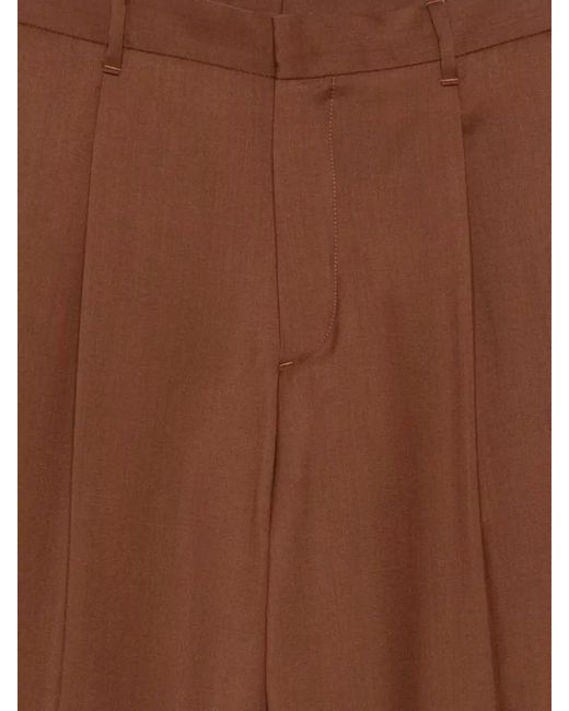 Lardini Brown Tailored Pleated Trousers Drop Regular for men