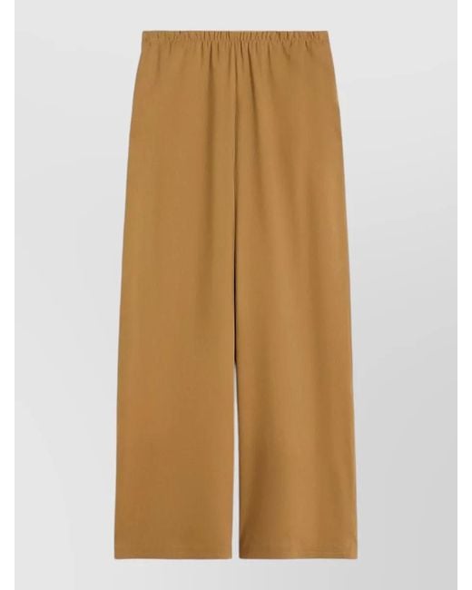 Max Mara Natural Wide Leg Trousers Mxpdestin Side Pockets