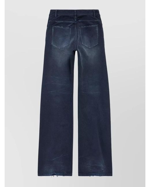 Balenciaga Blue Denim Low-Rise Wide-Leg Jeans