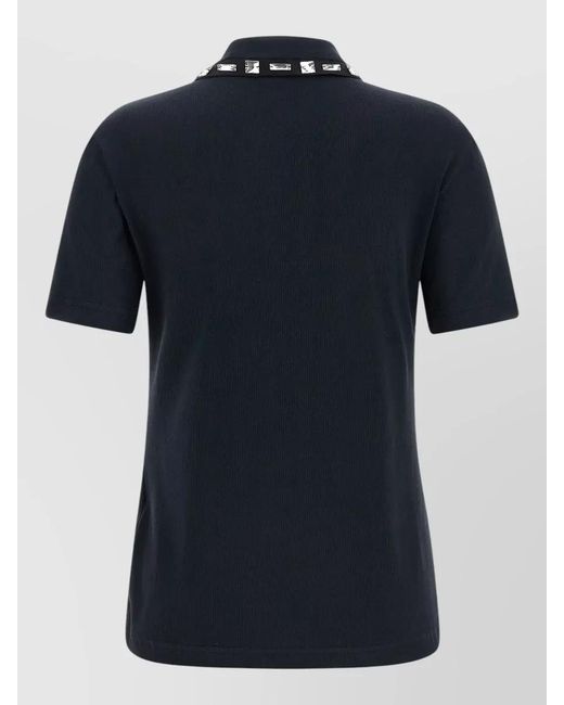 Fabiana Filippi Blue Crystal-Embellished Polo Top