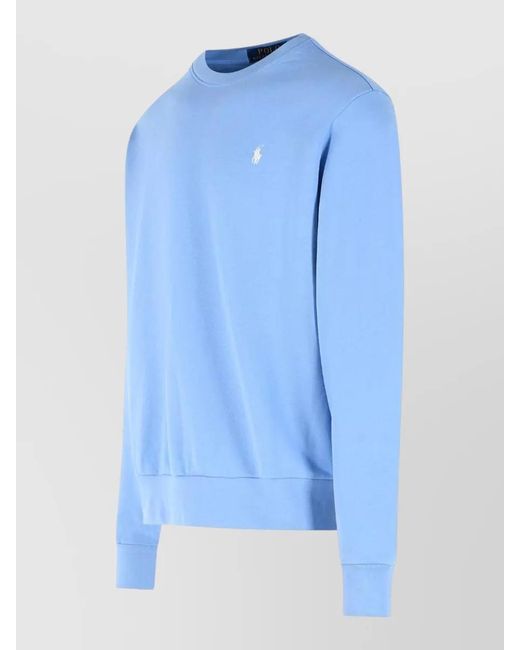 Polo Ralph Lauren Blue Cotton Crew Neck Sweatshirt Long Sleeves for men