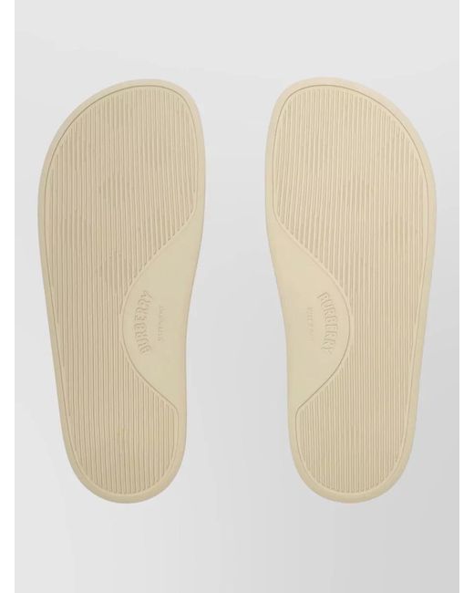 Burberry Natural Check Pattern Slides Open Toe Flat Sole