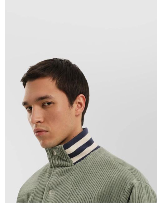 1989 STUDIO Green Corduroy Varsity Jacket for men