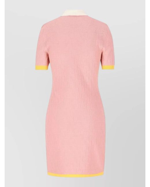 Fendi Pink Logo-Print Polo Mini Dress