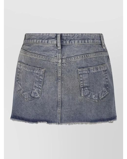 Rick Owens Blue Midi Denim Skirt