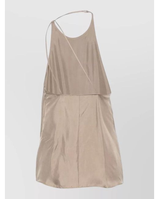 Alysi Natural Silk Halterneck Top Open Back Straps