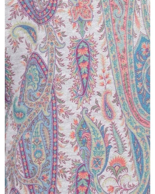Etro Gray Wide Leg Paisley Lightweight Fabric Pants