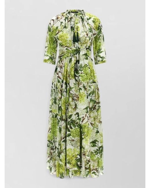 Samantha Sung Green Eden Cotton Muslin Long Dress Floral