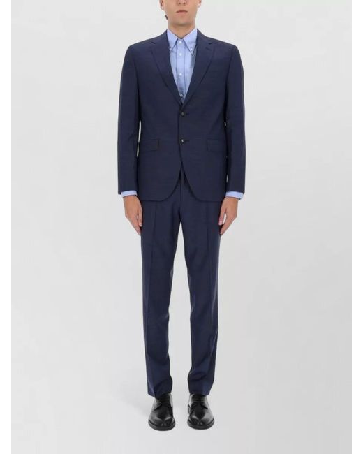 Boss Blue Virgin Wool Regular-Fit Single-Breasted Suit for men