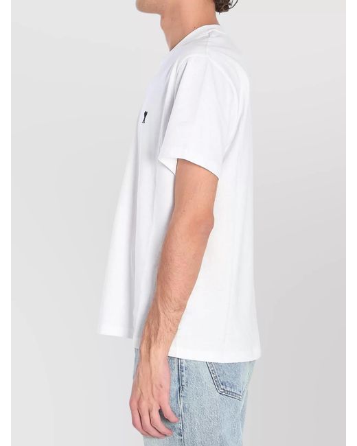 AMI White Cotton Regular-Fit T-Shirt for men