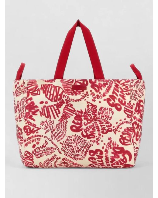 DSquared² Red D2 Canvas Tote Bag